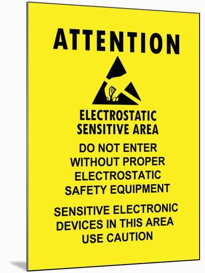 Electrostatic Sensitive Area ESD Warning Sign Poster Print-null-Mounted Poster