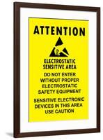 Electrostatic Sensitive Area ESD Warning-null-Framed Art Print