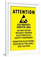 Electrostatic Sensitive Area ESD Warning-null-Framed Art Print