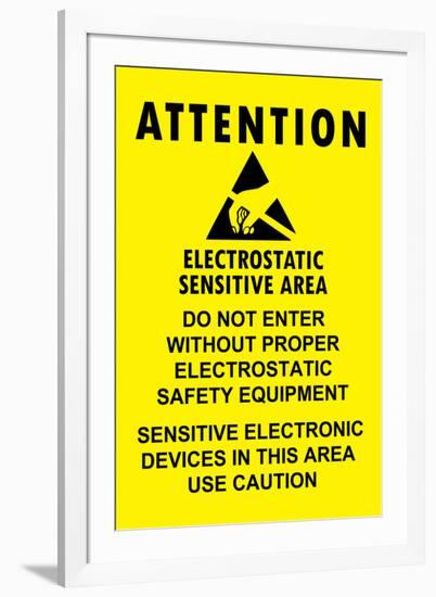 Electrostatic Sensitive Area ESD Warning-null-Framed Art Print