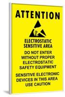 Electrostatic Sensitive Area ESD Warning-null-Framed Art Print