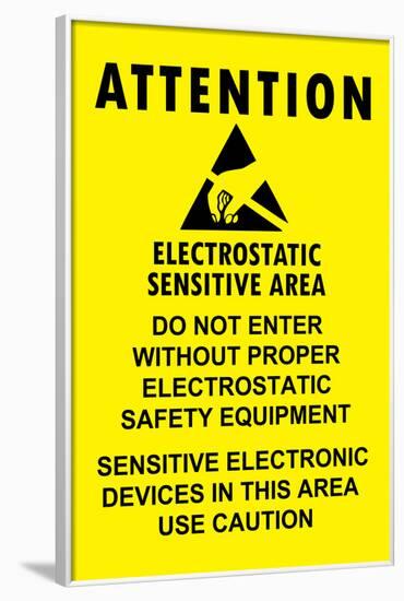 Electrostatic Sensitive Area ESD Warning-null-Framed Art Print