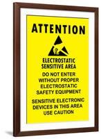 Electrostatic Sensitive Area ESD Warning-null-Framed Art Print