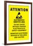 Electrostatic Sensitive Area ESD Warning-null-Framed Art Print