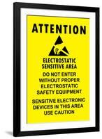 Electrostatic Sensitive Area ESD Warning-null-Framed Art Print