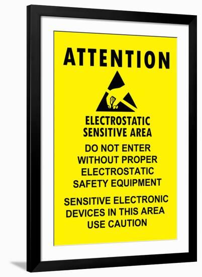 Electrostatic Sensitive Area ESD Warning-null-Framed Art Print