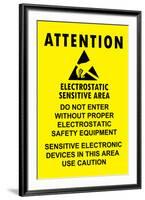 Electrostatic Sensitive Area ESD Warning-null-Framed Art Print