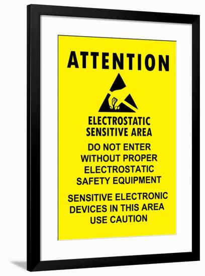 Electrostatic Sensitive Area ESD Warning-null-Framed Art Print