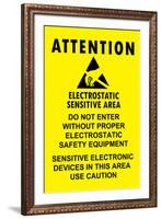 Electrostatic Sensitive Area ESD Warning-null-Framed Art Print