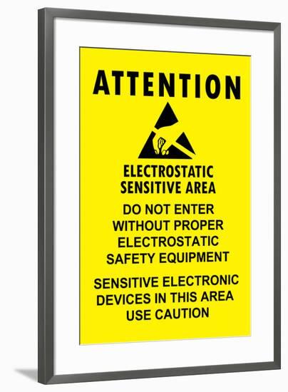 Electrostatic Sensitive Area ESD Warning-null-Framed Art Print