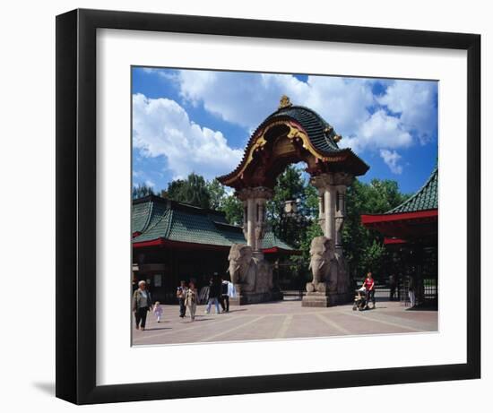 Elefant Gate Zoo Berlin-null-Framed Art Print