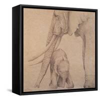 Elefantes en el Papel Tres-Carolina Luzon-Framed Stretched Canvas