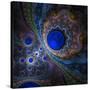 Elegant Abstract Fractal Background on the Black-Silversky-Stretched Canvas