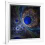 Elegant Abstract Fractal Background on the Black-Silversky-Framed Art Print