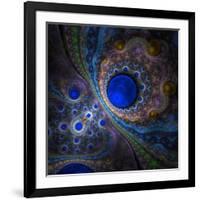 Elegant Abstract Fractal Background on the Black-Silversky-Framed Art Print