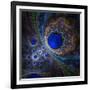 Elegant Abstract Fractal Background on the Black-Silversky-Framed Art Print