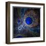 Elegant Abstract Fractal Background on the Black-Silversky-Framed Art Print