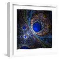 Elegant Abstract Fractal Background on the Black-Silversky-Framed Art Print