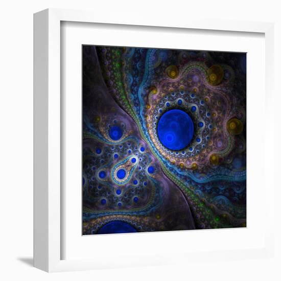 Elegant Abstract Fractal Background on the Black-Silversky-Framed Art Print