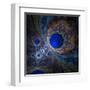 Elegant Abstract Fractal Background on the Black-Silversky-Framed Art Print