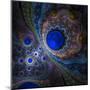 Elegant Abstract Fractal Background on the Black-Silversky-Mounted Art Print