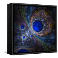 Elegant Abstract Fractal Background on the Black-Silversky-Framed Stretched Canvas