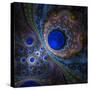 Elegant Abstract Fractal Background on the Black-Silversky-Stretched Canvas