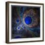 Elegant Abstract Fractal Background on the Black-Silversky-Framed Art Print