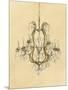 Elegant Chandelier II-Laurencon-Mounted Art Print