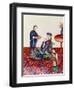 Elegant Chinese Lady Smelling a Flower-null-Framed Giclee Print