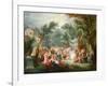 Elegant Company, Out of Doors with the Arrival of the Bridal Couple-Jean Antoine Watteau-Framed Giclee Print