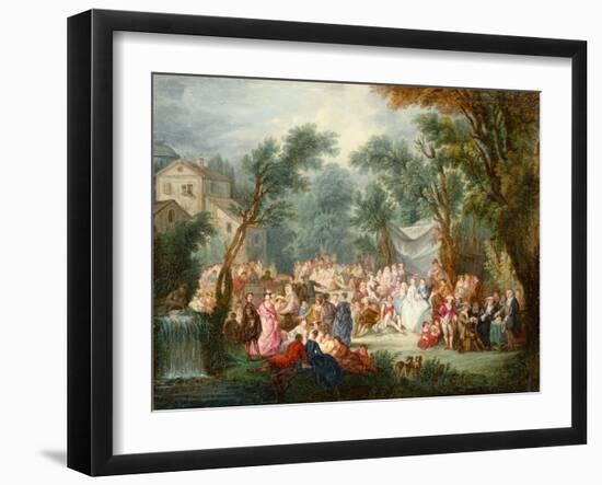 Elegant Company, Out of Doors with the Arrival of the Bridal Couple-Jean Antoine Watteau-Framed Giclee Print