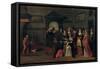 Elegant Company Playing the Game of La Main Chaude in an Interior-Christoffel Jacobsz Van Der Lamen-Framed Stretched Canvas