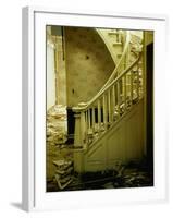 Elegant Curving Stairway Amid Rubble in Building under Demolition, in New York City-Walker Evans-Framed Photographic Print