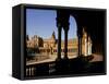 Elegant Facade of Plaza De Espana, Seville, Andalucia, Spain-Ian Aitken-Framed Stretched Canvas