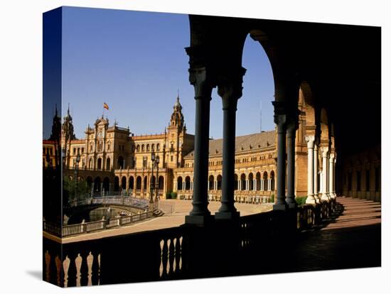 Elegant Facade of Plaza De Espana, Seville, Andalucia, Spain-Ian Aitken-Stretched Canvas