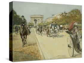 Elegant Figures before the Arc De Triomphe, Paris-Georges Stein-Stretched Canvas