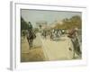 Elegant Figures before the Arc De Triomphe, Paris-Georges Stein-Framed Giclee Print