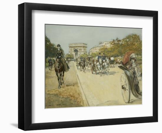 Elegant Figures before the Arc De Triomphe, Paris-Georges Stein-Framed Giclee Print