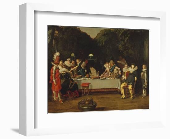 Elegant Figures Feasting in an Arbour-Eugène Boudin-Framed Giclee Print