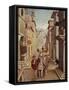 Elegant figures in an Italianate Renaissance Street-Sebastian Vrancx-Framed Stretched Canvas