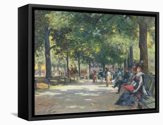 Elegant Figures, Rotten Row, Hyde Park, London-Count Girolamo Pieri Nerli-Framed Stretched Canvas