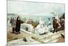 Elegant Figures Watching the Regatta, 1889-Georges Clairin-Mounted Giclee Print