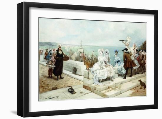 Elegant Figures Watching the Regatta, 1889-Georges Clairin-Framed Premium Giclee Print