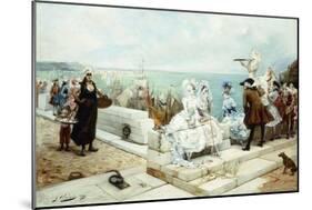 Elegant Figures Watching the Regatta, 1889-Georges Clairin-Mounted Giclee Print