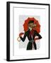 Elegant Greyhound and Red Umbrella-Fab Funky-Framed Art Print