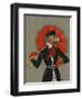 Elegant Greyhound and Red Umbrella-Fab Funky-Framed Art Print