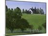 Elegant Horse Barn Atop Hill, Woodford County, Kentucky, USA-Dennis Flaherty-Mounted Photographic Print