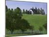 Elegant Horse Barn Atop Hill, Woodford County, Kentucky, USA-Dennis Flaherty-Mounted Photographic Print