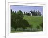 Elegant Horse Barn Atop Hill, Woodford County, Kentucky, USA-Dennis Flaherty-Framed Photographic Print